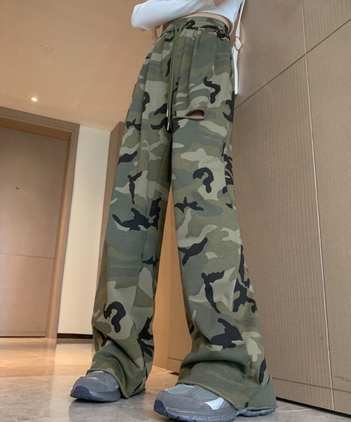 CANVAS+(キャンバスプラス)の「【CANVAS+】迷彩柄ミニ裏毛リラックスパンツ(その他パンツ・レディース・ピンク/カーキ・M)」の19枚目の写真