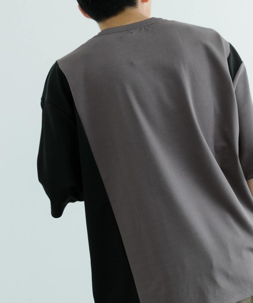 ITEMS URBANRESEARCH（アイテムズ アーバンリサーチ）の「フェイクスウェードドッキング半袖Tops（Tシャツ/カットソー・メンズ・ホワイト/ベージュ/チャコールグレー・LARGE/MEDIUM）」の10枚目の写真