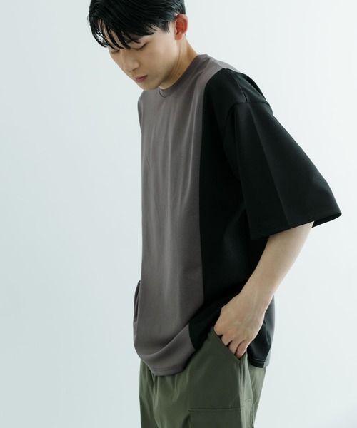 ITEMS URBANRESEARCH（アイテムズ アーバンリサーチ）の「フェイクスウェードドッキング半袖Tops（Tシャツ/カットソー・メンズ・ホワイト/ベージュ/チャコールグレー・LARGE/MEDIUM）」の11枚目の写真