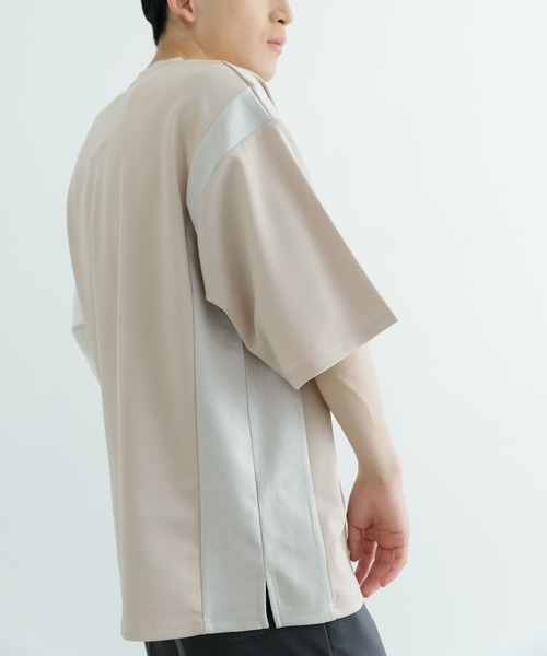 ITEMS URBANRESEARCH（アイテムズ アーバンリサーチ）の「フェイクスウェードドッキング半袖Tops（Tシャツ/カットソー・メンズ・ホワイト/ベージュ/チャコールグレー・LARGE/MEDIUM）」の14枚目の写真