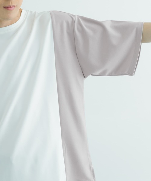 ITEMS URBANRESEARCH（アイテムズ アーバンリサーチ）の「フェイクスウェードドッキング半袖Tops（Tシャツ/カットソー・メンズ・ホワイト/ベージュ/チャコールグレー・LARGE/MEDIUM）」の22枚目の写真