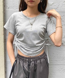 サイドシャーリングクロップドTシャツ