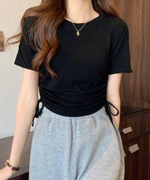 サイドシャーリングクロップドTシャツ