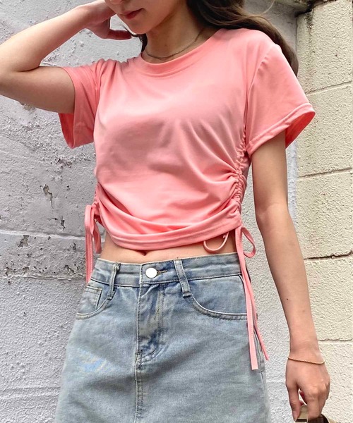 NANEA(ナネア)の「サイドシャーリングクロップドTシャツ(Tシャツ/カットソー・レディース・グレー/ピンク/ブラウン/ホワイト/ブラック・MEDIUM/LARGE/X-LARGE)」の20枚目の写真