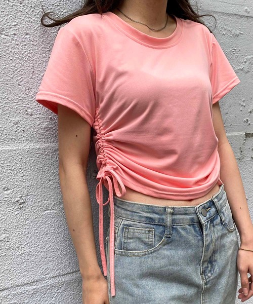 NANEA(ナネア)の「サイドシャーリングクロップドTシャツ(Tシャツ/カットソー・レディース・グレー/ピンク/ブラウン/ホワイト/ブラック・MEDIUM/LARGE/X-LARGE)」の22枚目の写真