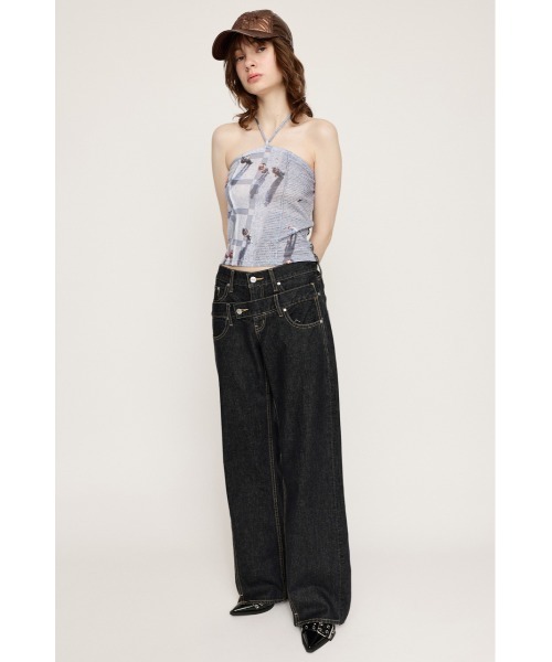 パンツ sly DOUBLE BELT WIDE FLARE SLY（スライ）の「DOUBLE BELT WIDE FLARE PT-C ダブル ベルト