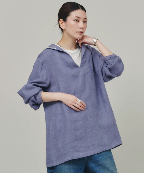 新品タグ付き　カレンソロジー ＜RC＞バンドカラーシャツ　サックスブルー 新品タグ付き カレンソロジー ＜RC＞バンドカラーシャツ サックス