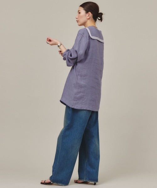 カレンソロジーリネンセーラーカラーブラウス