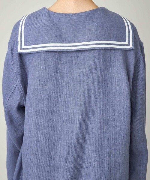 Curensology(カレンソロジー)の「Curensology(カレンソロジー)/<&RC>リネンセーラーカラーブラウス(シャツ/ブラウス・レディース・ライトブルー/ホワイト・FREE)」の16枚目の写真