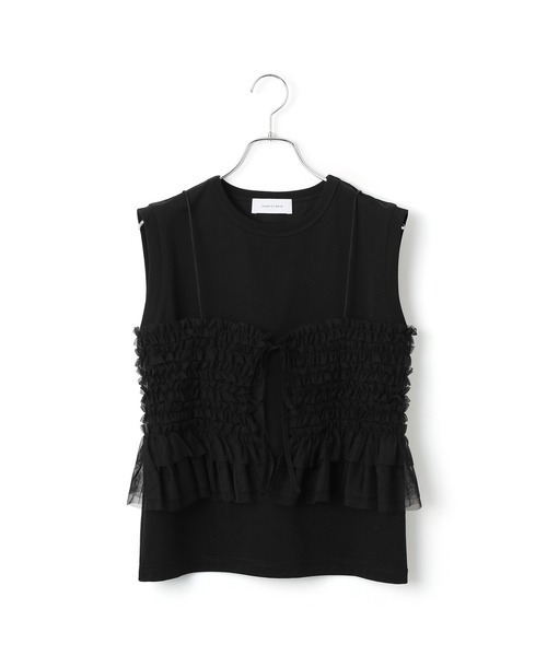 【アダムエロペ】チュールキャミセットTEE ADAM ET ROPE'（アダムエロペ）の「【サステナブル】チュール