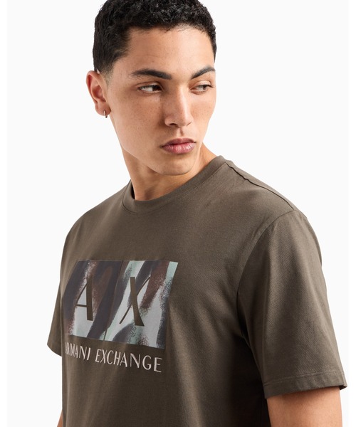 【A/X Armani Exchange】ゴールド ロゴ クルーネック Tシャツ ♪ ARMANI EXCHANGE（アルマーニエクスチェンジ）の「【A|X
