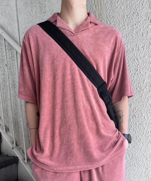 Figments（フィグメンツ）の「オーバーサイズテリートップ（ポロシャツ・レディース・ブラック/ピンク・FREE）」の21枚目の写真