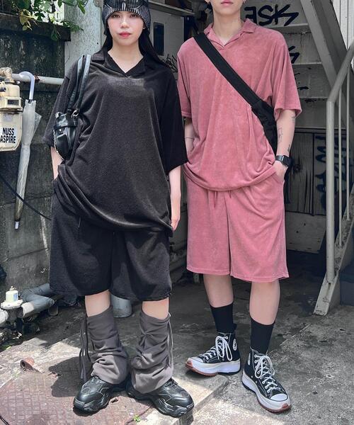 Figments（フィグメンツ）の「オーバーサイズテリートップ（ポロシャツ・レディース・ブラック/ピンク・FREE）」の22枚目の写真