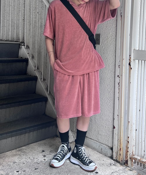 Figments（フィグメンツ）の「オーバーサイズテリートップ（ポロシャツ・レディース・ブラック/ピンク・FREE）」の17枚目の写真