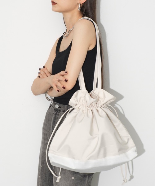 大容量で使い回し◎巾着ショルダーバック（ショルダーバッグ）｜SEN