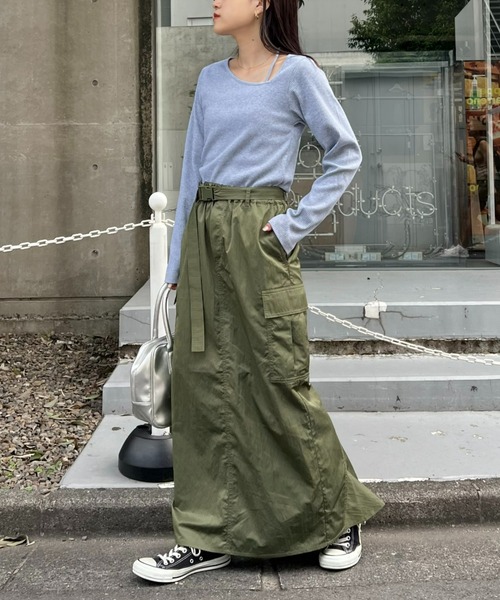 CIAOPANIC TYPY(チャオパニックティピー)の「【WEB限定】アシメネックリブロンTee(Tシャツ/カットソー・レディース・イエロー/オフホワイト/グレー/ブラック/モカ・ONE SIZE)」の18枚目の写真