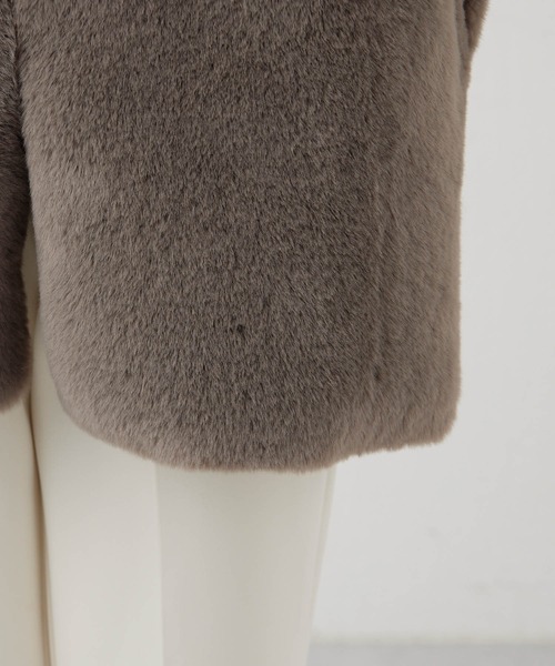 THE PAUSE（ザ ポーズ）の「【THE PAUSE】エコファーVネックジレ（ベスト・レディース・ライトベージュ/グレイッシュベージュ・FREE）」の6枚目の写真