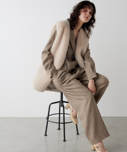 THE PAUSE（ザ ポーズ）の「【THE PAUSE】エコファーVネックジレ（ベスト・レディース・ライトベージュ/グレイッシュベージュ・FREE）」の18枚目の写真