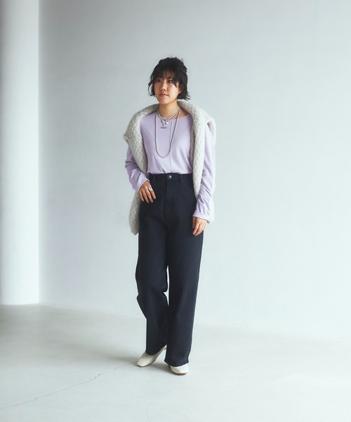 YANUK(ヤヌーク)の「ルーズストレート"JOAN"(デニムパンツ・レディース・ブラック・22inch/23inch/24inch/26inch/27inch/21inch/25inch)」の1枚目の写真