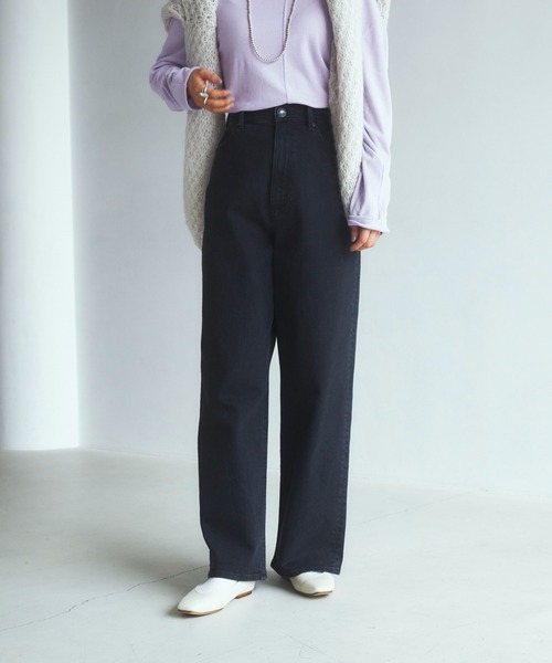 YANUK(ヤヌーク)の「ルーズストレート"JOAN"(デニムパンツ・レディース・ブラック・22inch/23inch/24inch/26inch/27inch/21inch/25inch)」の9枚目の写真