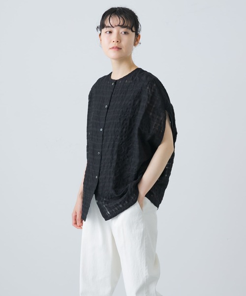 かぐれ（カグレ）の「シャドウチェックブラウス（シャツ/ブラウス