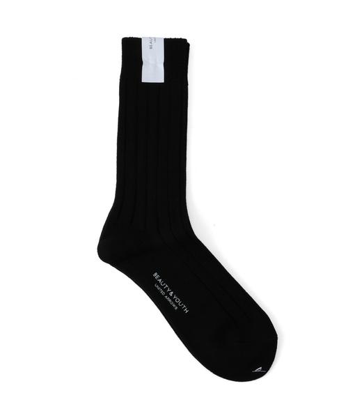BEAUTY&YOUTH UNITED ARROWS（ビューティーアンドユースユナイテッドアローズ）の「BY シルケット リブソックス ◆（ソックス/靴下・メンズ・ホワイト/ブラック/レッド/ネイビー/その他1・フリー）」の2枚目の写真
