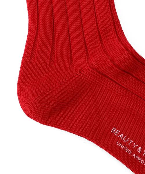 BEAUTY&YOUTH UNITED ARROWS（ビューティーアンドユースユナイテッドアローズ）の「BY シルケット リブソックス ◆（ソックス/靴下・メンズ・ホワイト/ブラック/レッド/ネイビー/その他1・フリー）」の6枚目の写真