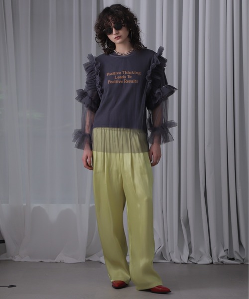 CREOLME（クレオルム）の「(CREOLME)エアメタルサテンパンツ（その他パンツ・レディース・イエロー/ピンク/ネイビー・FREE）」の10枚目の写真