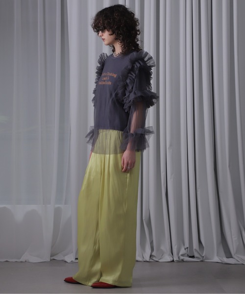 CREOLME（クレオルム）の「(CREOLME)エアメタルサテンパンツ（その他パンツ・レディース・イエロー/ピンク/ネイビー・FREE）」の11枚目の写真