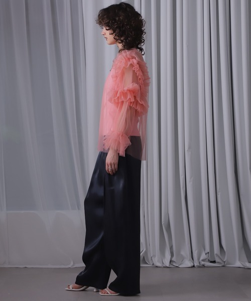 CREOLME（クレオルム）の「(CREOLME)エアメタルサテンパンツ（その他パンツ・レディース・イエロー/ピンク/ネイビー・FREE）」の5枚目の写真