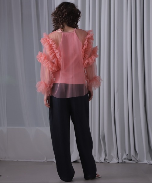 CREOLME（クレオルム）の「(CREOLME)エアメタルサテンパンツ（その他パンツ・レディース・イエロー/ピンク/ネイビー・FREE）」の6枚目の写真