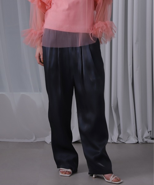 CREOLME（クレオルム）の「(CREOLME)エアメタルサテンパンツ（その他パンツ・レディース・イエロー/ピンク/ネイビー・FREE）」の7枚目の写真