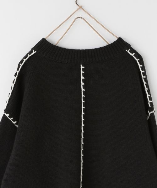 LOWRYS FARM（ローリーズファーム）の「ハイショクステッチプルオーバー　143654（ニット/セーター・キッズ・アイボリー/ブラック/チャコールグレー/オレンジ・110cm/120cm/130cm/140cm/150cm）」の18枚目の写真