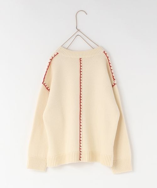 LOWRYS FARM（ローリーズファーム）の「ハイショクステッチプルオーバー　143654（ニット/セーター・キッズ・アイボリー/ブラック/チャコールグレー/オレンジ・110cm/120cm/130cm/140cm/150cm）」の20枚目の写真