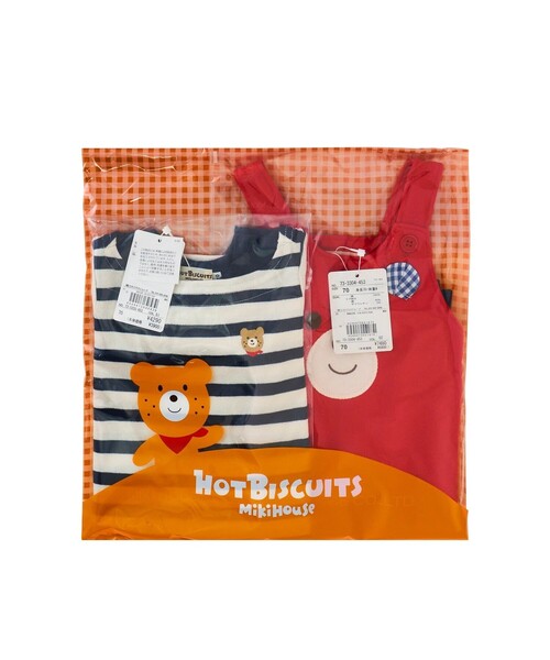 HOT BISCUITS(ホットビスケッツ)の「【ベビーウェアパック】オーバーオールセット(サロペット/オーバーオール・キッズ・ネイビー/レッド・80cm/70cm)」の3枚目の写真