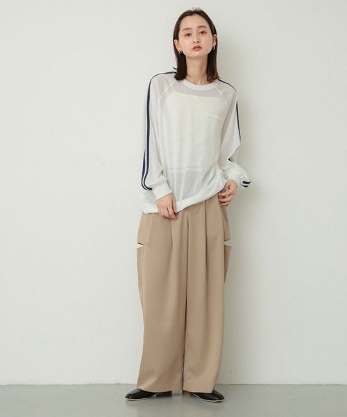 SENSE OF PLACE by URBAN RESEARCH（センスオブプレイスバイアーバンリサーチ）の「メッシュゲーミングトップ（Tシャツ/カットソー・レディース・ライトブルー/ネイビー/オフホワイト・ONE）」の17枚目の写真