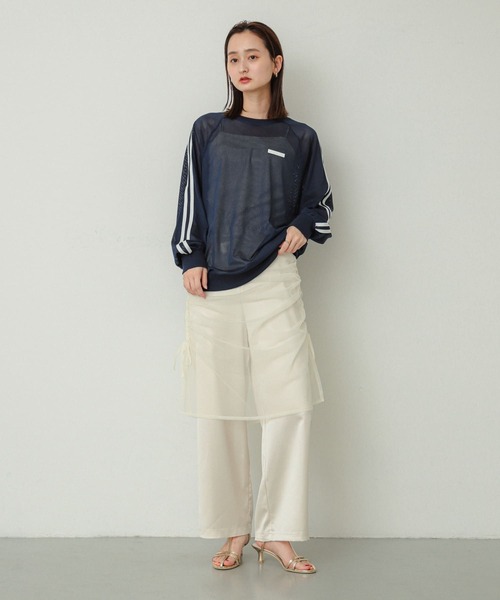 SENSE OF PLACE by URBAN RESEARCH（センスオブプレイスバイアーバンリサーチ）の「メッシュゲーミングトップ（Tシャツ/カットソー・レディース・ライトブルー/ネイビー/オフホワイト・ONE）」の22枚目の写真