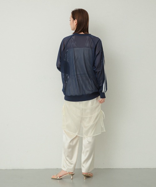 SENSE OF PLACE by URBAN RESEARCH（センスオブプレイスバイアーバンリサーチ）の「メッシュゲーミングトップ（Tシャツ/カットソー・レディース・ライトブルー/ネイビー/オフホワイト・ONE）」の9枚目の写真