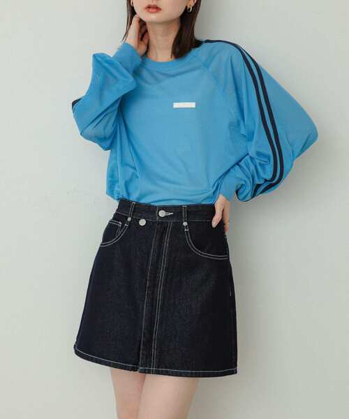 SENSE OF PLACE by URBAN RESEARCH（センスオブプレイスバイアーバンリサーチ）の「メッシュゲーミングトップ（Tシャツ/カットソー・レディース・ライトブルー/ネイビー/オフホワイト・ONE）」の11枚目の写真