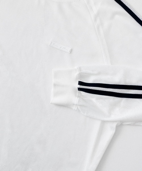 SENSE OF PLACE by URBAN RESEARCH（センスオブプレイスバイアーバンリサーチ）の「メッシュゲーミングトップ（Tシャツ/カットソー・レディース・ライトブルー/ネイビー/オフホワイト・ONE）」の4枚目の写真