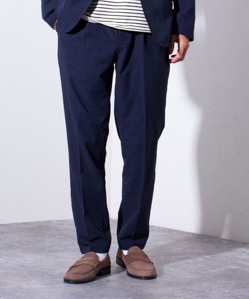 GLOSTER（グロスター）の「【GLOSTER/グロスター】AUTUMN サッカー イージースラックスパンツ ストレッチ/防シワ（スラックス・メンズ・ブラック/ネイビー/モカ・L/M/S）」の3枚目の写真