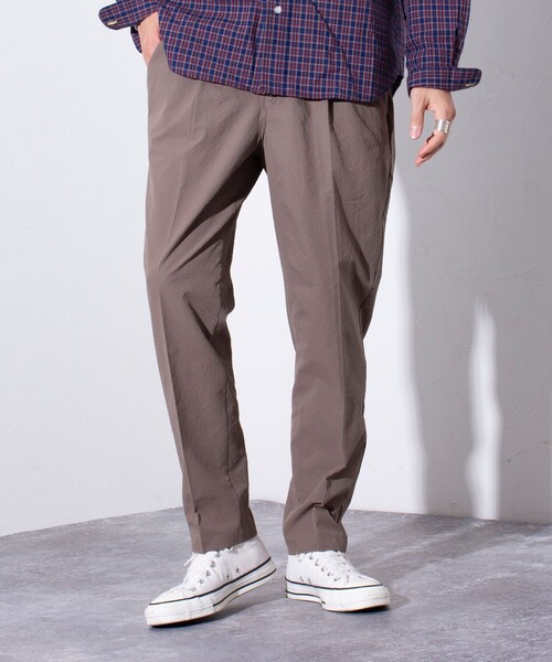 GLOSTER（グロスター）の「【GLOSTER/グロスター】AUTUMN サッカー イージースラックスパンツ ストレッチ/防シワ（スラックス・メンズ・ブラック/ネイビー/モカ・L/M/S）」の2枚目の写真