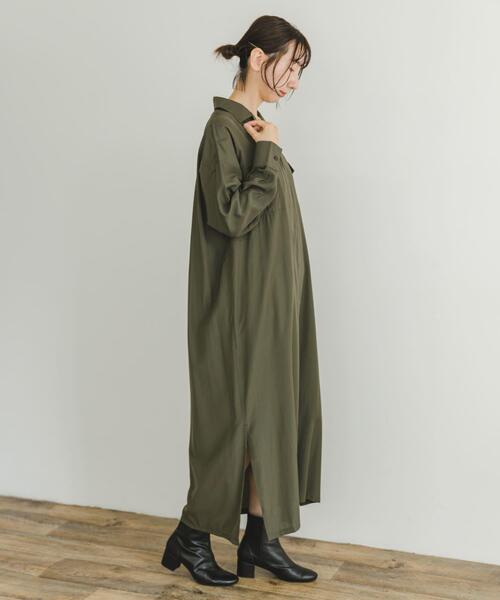 ITEMS URBANRESEARCH（アイテムズ アーバンリサーチ）の「カイキンシャツワンピース（ワンピース・レディース・ブラウン/ブラック/カーキ・FREE）」の6枚目の写真