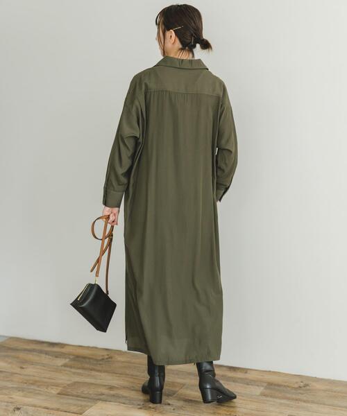 ITEMS URBANRESEARCH（アイテムズ アーバンリサーチ）の「カイキンシャツワンピース（ワンピース・レディース・ブラウン/ブラック/カーキ・FREE）」の7枚目の写真