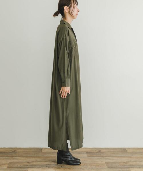ITEMS URBANRESEARCH（アイテムズ アーバンリサーチ）の「カイキンシャツワンピース（ワンピース・レディース・ブラウン/ブラック/カーキ・FREE）」の9枚目の写真