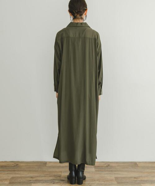 ITEMS URBANRESEARCH（アイテムズ アーバンリサーチ）の「カイキンシャツワンピース（ワンピース・レディース・ブラウン/ブラック/カーキ・FREE）」の10枚目の写真