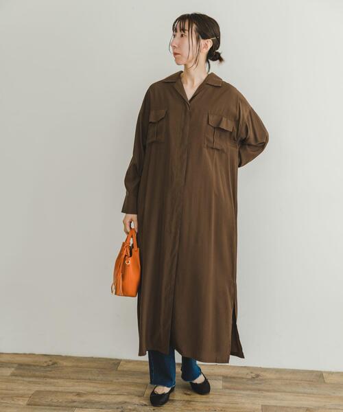 ITEMS URBANRESEARCH（アイテムズ アーバンリサーチ）の「カイキンシャツワンピース（ワンピース・レディース・ブラウン/ブラック/カーキ・FREE）」の22枚目の写真