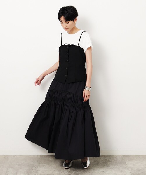 OPAQUE.CLIP（オペークドットクリップ）の「◆《VERY掲載》2WAYキャミビスチェ【洗濯機洗い可】（タンクトップ・レディース・グレー系2/ブラック・40/38）」の4枚目の写真