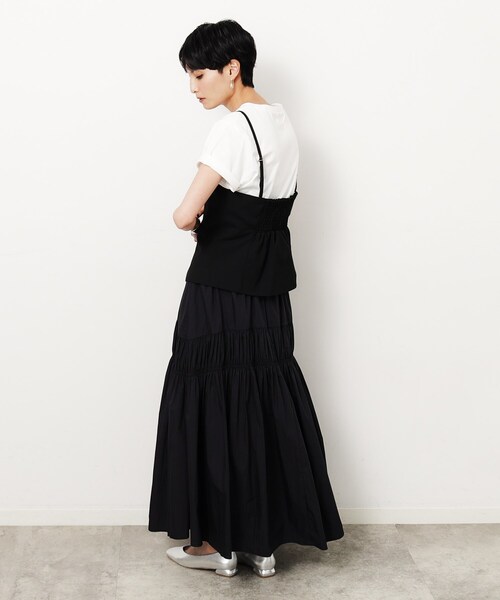 OPAQUE.CLIP（オペークドットクリップ）の「◆《VERY掲載》2WAYキャミビスチェ【洗濯機洗い可】（タンクトップ・レディース・グレー系2/ブラック・40/38）」の5枚目の写真