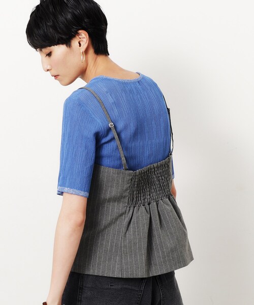 OPAQUE.CLIP（オペークドットクリップ）の「◆《VERY掲載》2WAYキャミビスチェ【洗濯機洗い可】（タンクトップ・レディース・グレー系2/ブラック・40/38）」の7枚目の写真